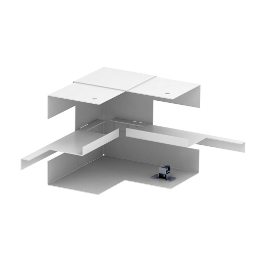 Ângulo interno simples, simétrico 70x110x128 Aço branco puro RAL 9010