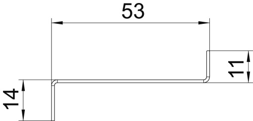 Separador para GS 70 24x53x2000 Aço galvanizado pelo método Sendzimir zinco