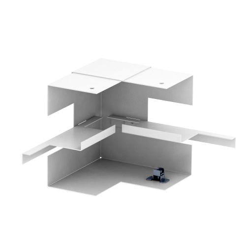 Ângulo interno simples, simétrico 70x130x128 Aço branco puro RAL 9010
