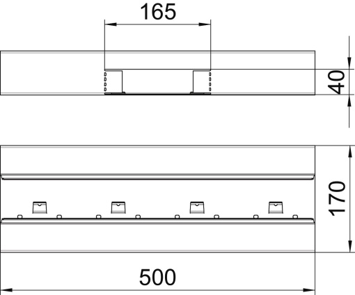 Derivação em T simétrica 70x170x500 Aço branco puro RAL 9010