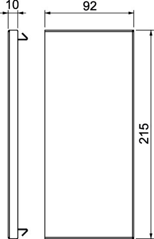 Topo 90x210x10 Aço branco puro RAL 9010