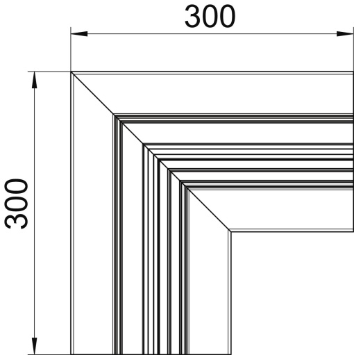 Ângulo plano simétrico 70x170x300 Alumínio anodizado alumínio