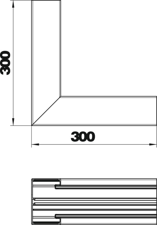 Ângulo interno simétrico 70x110x300 Alumínio anodizado alumínio