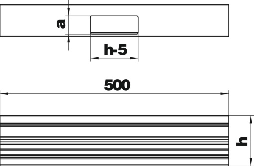 Derivação em T simétrica 70x110x500 Alumínio branco puro RAL 9010