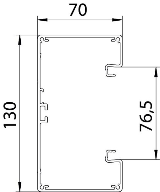 Calha técnica simétrica 70x130x2000 Alumínio branco puro RAL 9010