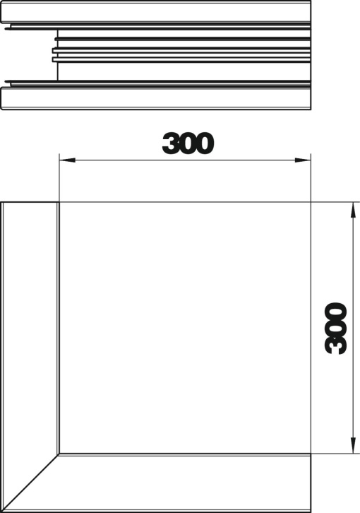 Ângulo externo simétrico 70x130x300 Alumínio anodizado