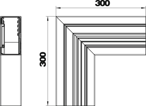 Ângulo plano simétrico 70x130x300 Alumínio anodizado alumínio