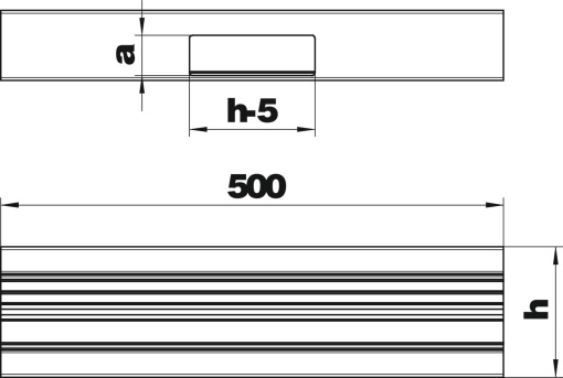 Derivação em T simétrica 70x130x500 Alumínio branco puro RAL 9010