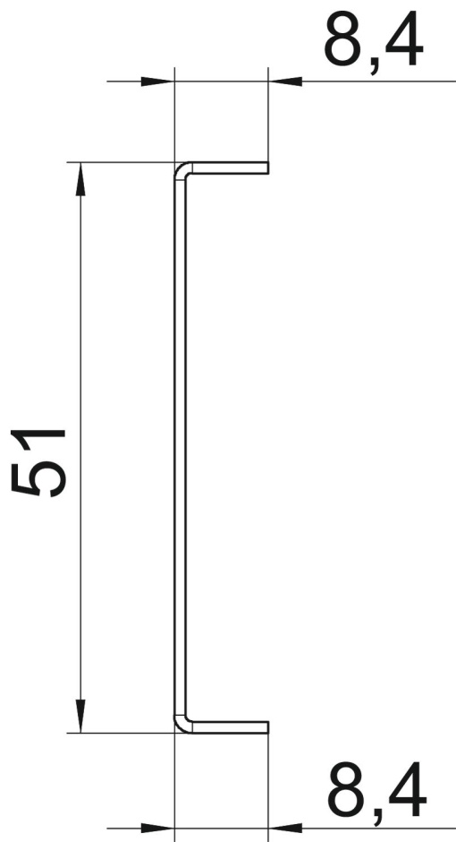 Separador para GA 70 8,4x51x2000 Aço galvanizado pelo método Sendzimir zinco