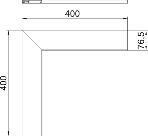 Tampa para ângulo plano 12x76,5x400 Alumínio branco puro RAL 9010