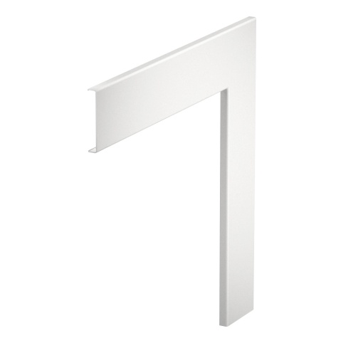 Tampa para ângulo plano 12x76,5x400 Alumínio branco puro RAL 9010