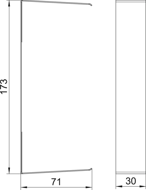 Tapa juntas 70x170x30 Aço branco puro RAL 9010