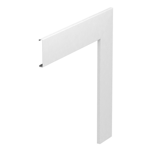 Tampa para ângulo plano de 80 12x76,5x400 Aço branco puro RAL 9010