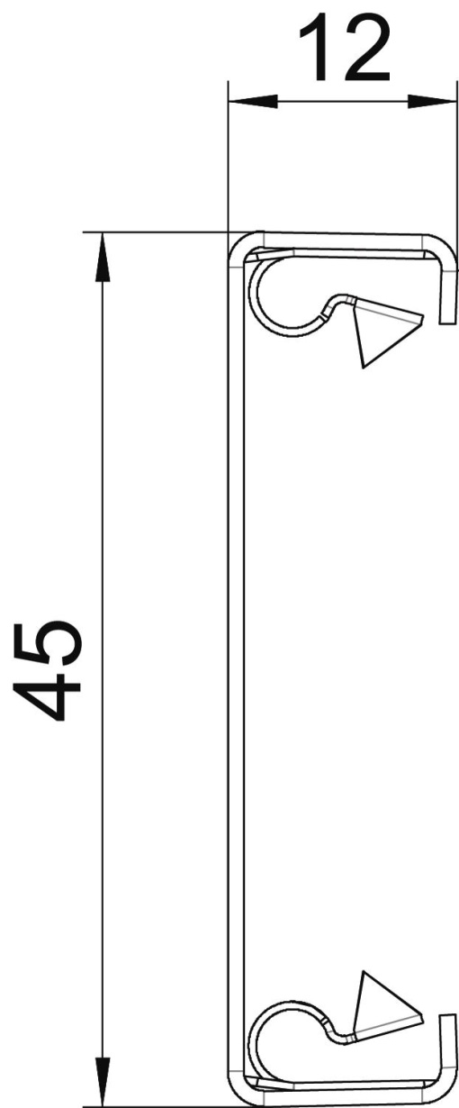Tampa para calhas tampa 50 12x45x2000 Aço branco puro RAL 9010