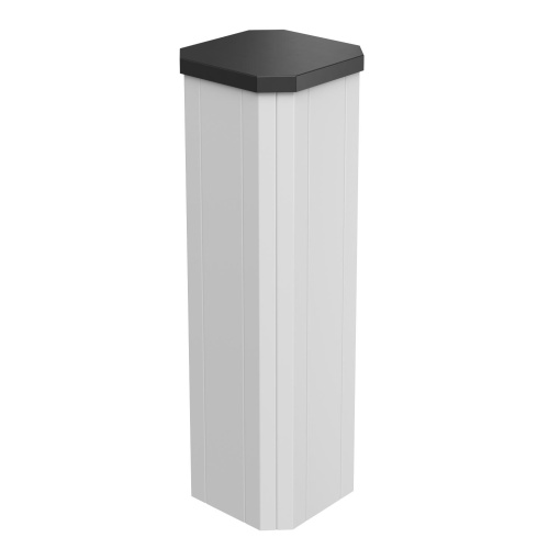 Coluna com calhas tampa 80 680x212x212 Aço cinzento claro RAL 7035