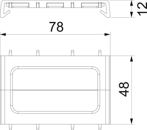 Saída de escova para sistema tampa de 80 48x78x12 Poliamida, reforçada com fibra de vidro preto