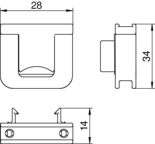 Alívio de tensão para caixa 7GD 28x34x14 Poliamida preto grafite RAL 9011