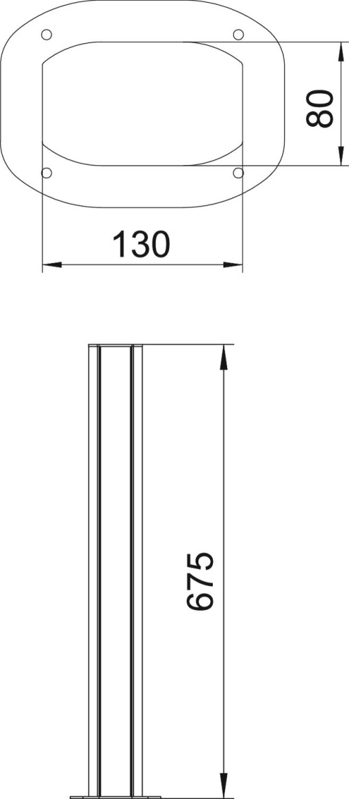 Coluna Chão 675x80x130 Alumínio branco puro RAL 9010