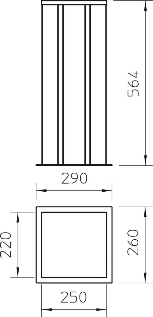 Coluna 564x290x260 Alumínio anodizado