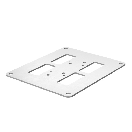 Base 200x170x3mm Aço com galvanização contínua  com revestimento de plástico branco puro RAL 9010