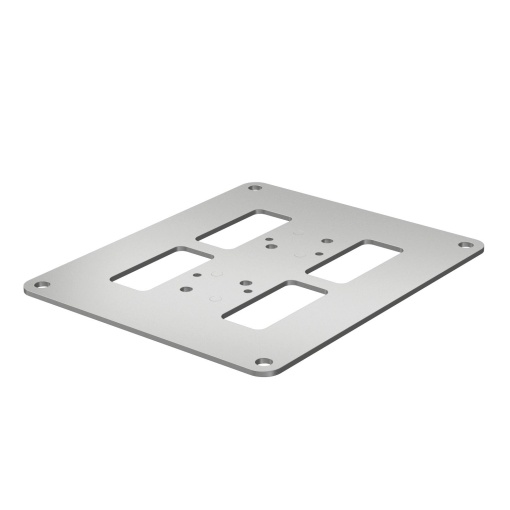 Base 200x170x3mm Aço com galvanização contínua  com revestimento de plástico alumínio branco RAL 9006