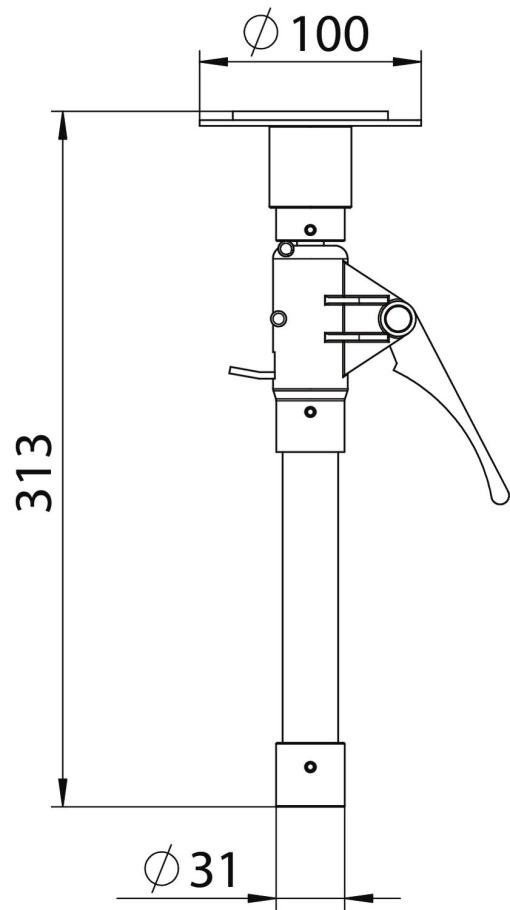 Dispositivo de aperto para ISS chãoteto 313x31