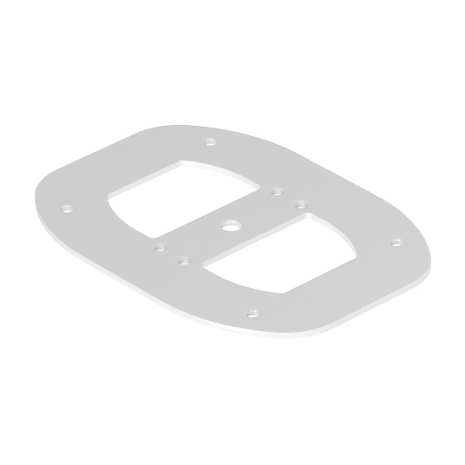 Base para ISSDM45 185x135x3 Aço com galvanização contínua  com revestimento de plástico branco puro RAL 9010