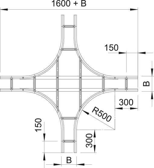 Cruzeta para escada grandes vãos 110 110x600 Aço galvanizado por imersão a quente após maquinação