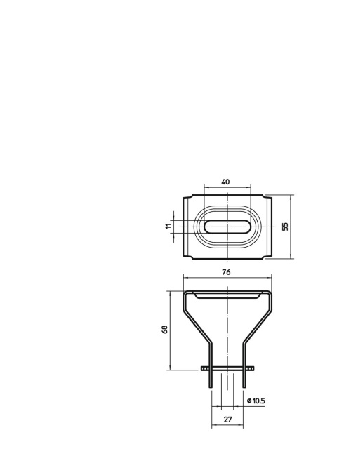 Distanciador para varão variável 55x76 Aço galvanizado pelo método Sendzimir