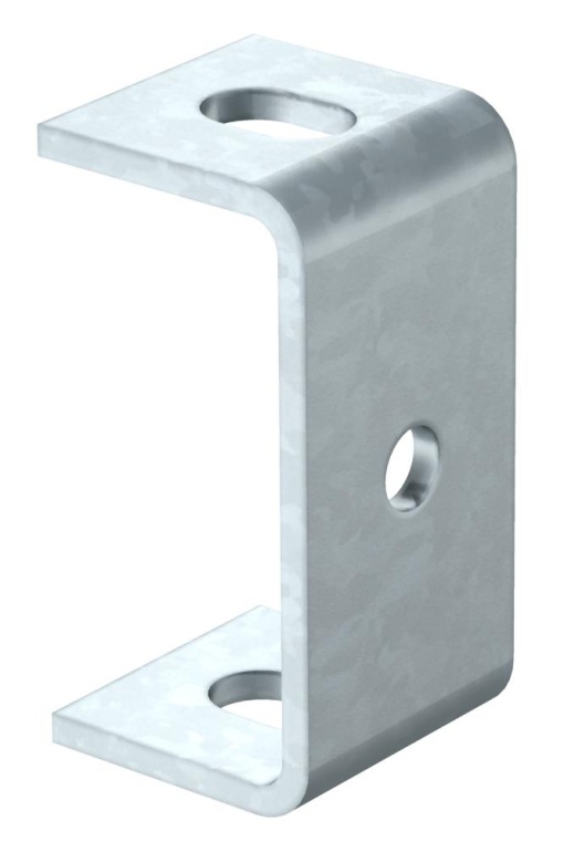 Distanciador para varão com furo lateral 10,5 mm 80x40 Aço galvanizado por imersão a quente após maquinação
