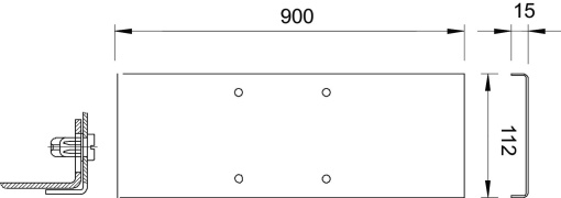 Tampa com ferrolho para saída alimentação motores 112x900 Aço Galvanizado por imersão a quente após maquinação zinco