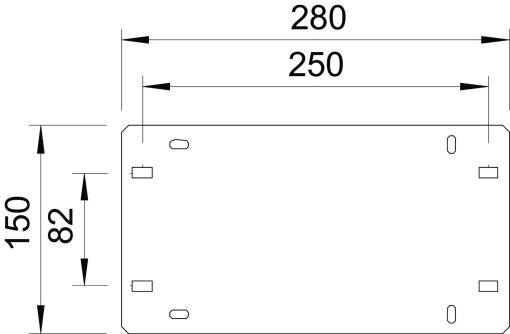 Fixação mural 280x150 Aço Galvanizado por imersão a quente após maquinação zinco
