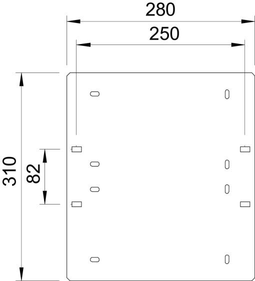 Fixação mural 310x280 Aço Galvanizado por imersão a quente após maquinação zinco