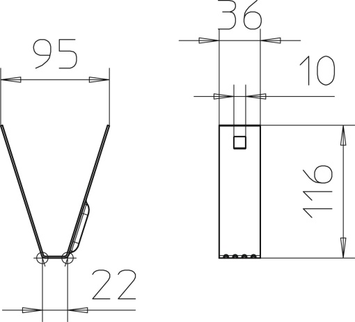 Suporte trapezoidal 100x116 Aço galvanizado pelo método Sendzimir zinco