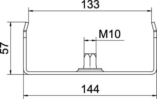 Suspensão central para caminho de cabos em chapa B150mm Aço galvanizado pelo método Sendzimir