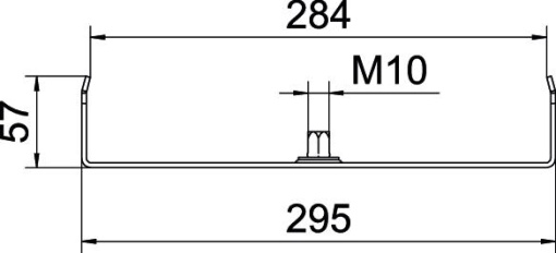 Suspensão central para caminho de cabos em chapa B300mm Aço galvanizado pelo método Sendzimir zinco