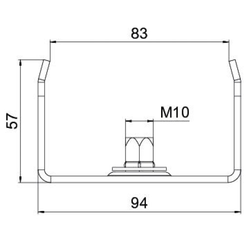 Suspensão central para caminho de cabos em chapa B100mm Aço PES135 - Poliéster preto RAL 9005