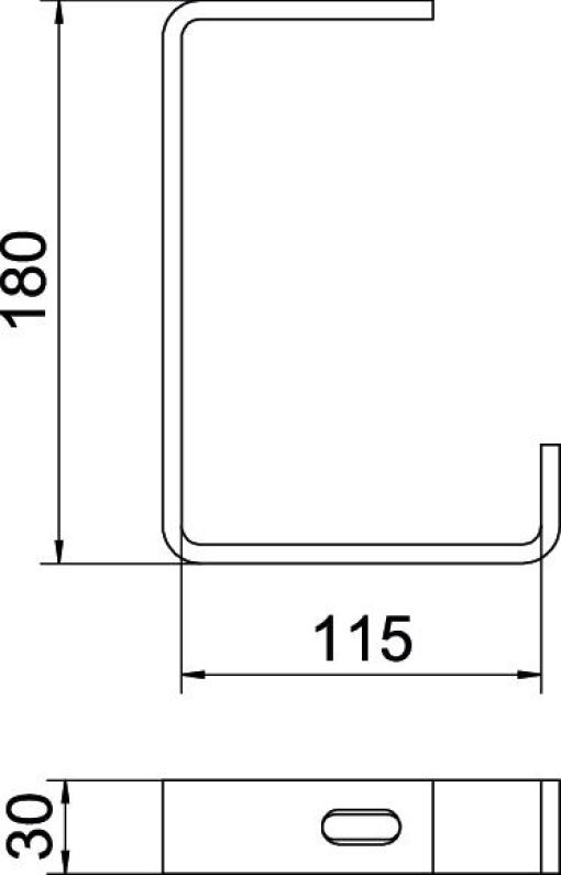 Consola de teto perfil plano B100mm Aço galvanizado por imersão a quente após maquinação