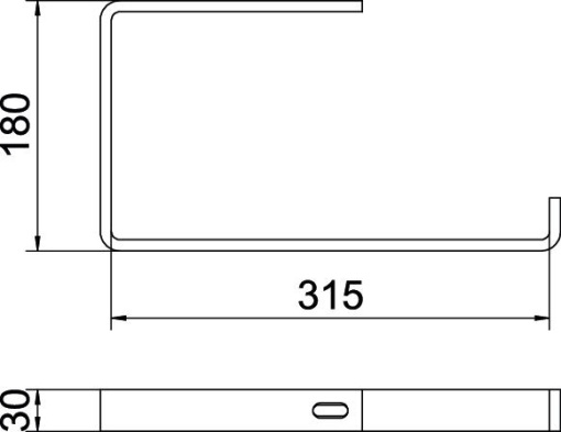 Consola de teto perfil plano B300mm Aço galvanizado por imersão a quente após maquinação