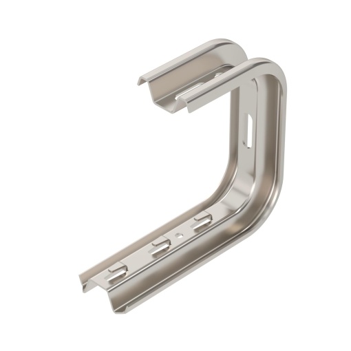 Consola para parede e teto para caminho de cabos em varão B195mm Aço inoxidável, livre de ferrugem A2 1.4301 brilhante, pós-tratamento
