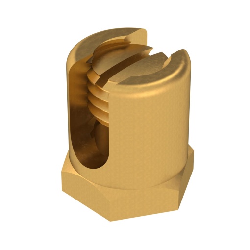Ligador de terra com rosca de fixação M6 4-50mm² Latão