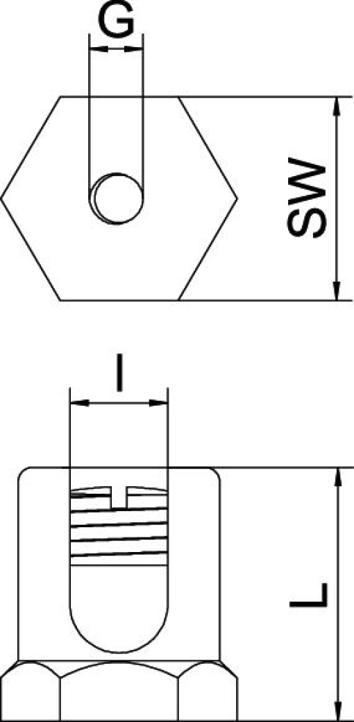 Ligador de terra com rosca de fixação M6 4-50mm² Latão