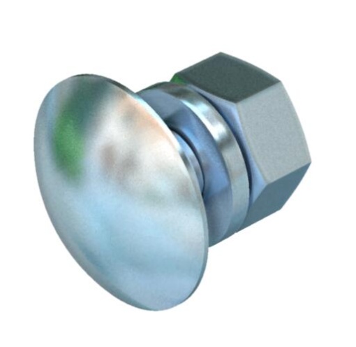 Parafuso de cabeça boleada para TPS  anilha  porca M10x25 Aço galvanizado a quente por centrifugação zinco