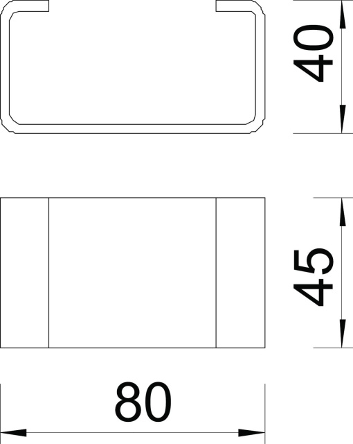 Distanciador para utilização em perfil US 5 80x45x40 Aço galvanizado por imersão a quente após maquinação