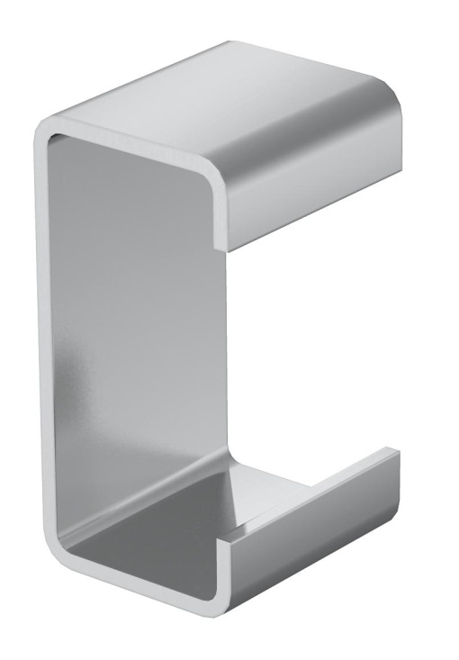 Distanciador para utilização em perfil US 5 80x45x40 Aço inoxidável A4 1.4571 brilhante, pós-tratamento