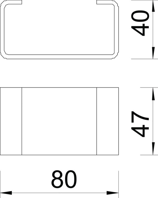 Distanciador para cabeça KU 5 V 80x47x40 Aço inoxidável A4 1.4571 brilhante, pós-tratamento aço inoxidável
