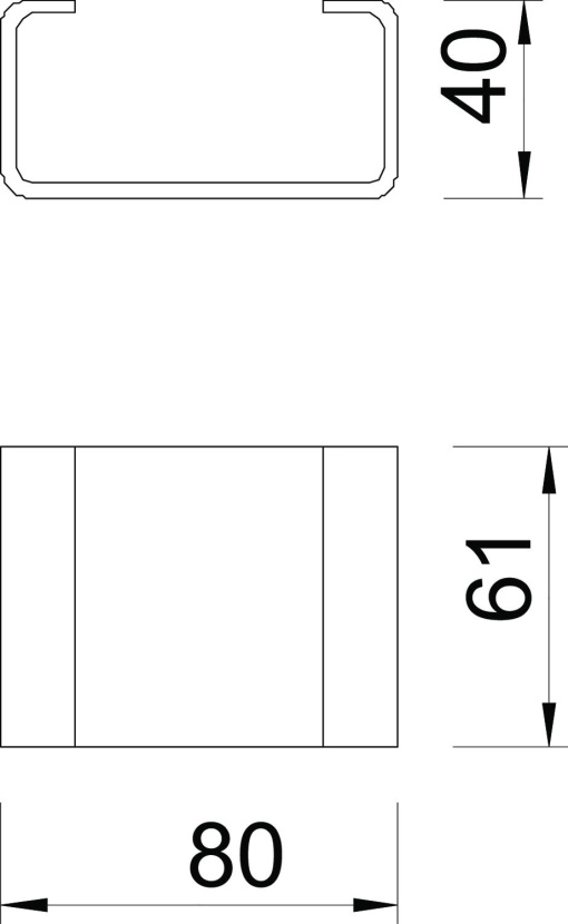 Distanciador para utilização em perfil US 7 80x61x40 Aço galvanizado por imersão a quente após maquinação
