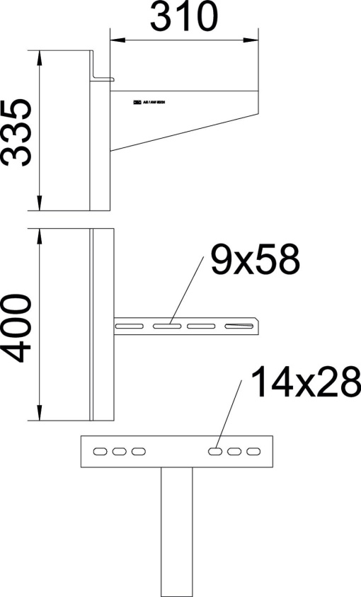 Consola mural modelo para grandes cargas B310mm Aço Galvanizado por imersão a quente após maquinação zinco