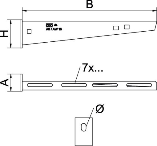 Consola mural com cabeça soldada B110mm Aço Galvanizado por imersão a quente após maquinação zinco