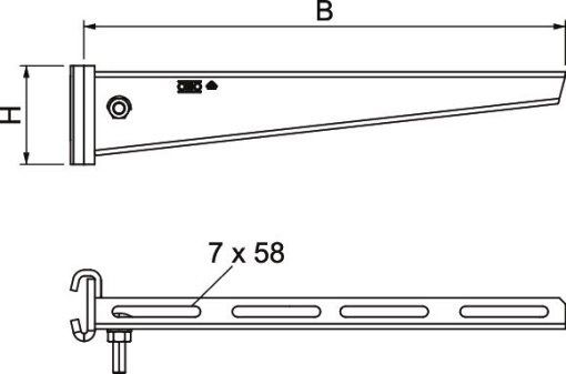 Consola de garra para perfil IS 8 B310mm Aço Galvanizado por imersão a quente após maquinação zinco